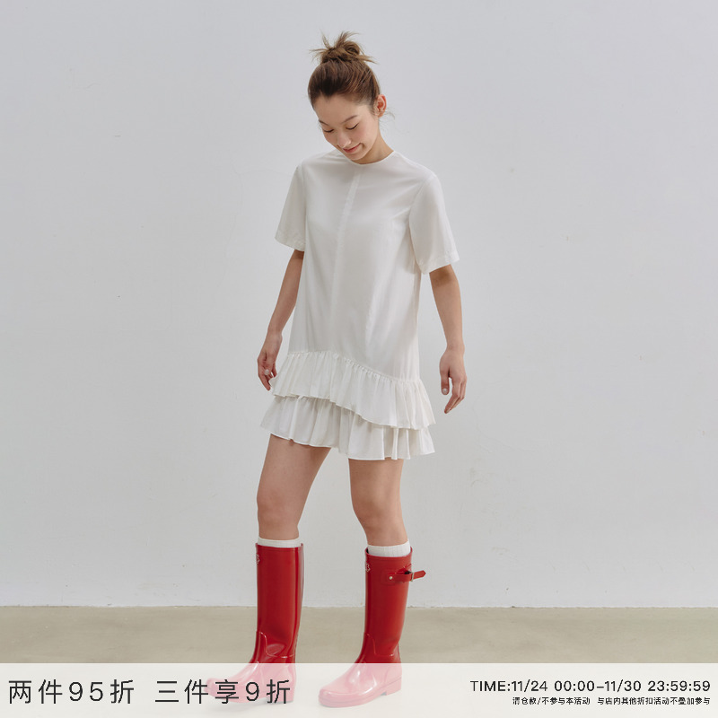 EviStub轻运动抽褶连衣裙女夏季