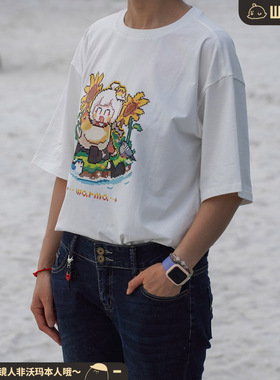 沃玛小鸟像素T恤短袖warma2025年夏季T恤男女同款宽松oversize