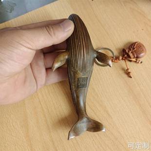 饰品 乡下古玩杂项老铜鲸鱼香薰炉香炉铸造绘线家居小鲸鱼摆件装