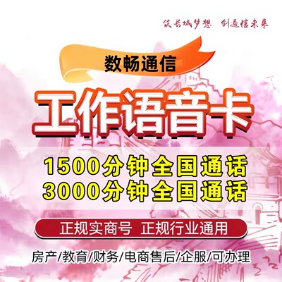 手机电话卡分钟数多超长通话卡语音卡2000分钟快递外卖骑士手机卡