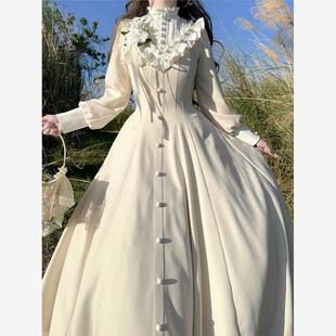 冬日白桦林 cla系六片裁lolita修身连衣裙千金感优雅秋冬收腰长裙