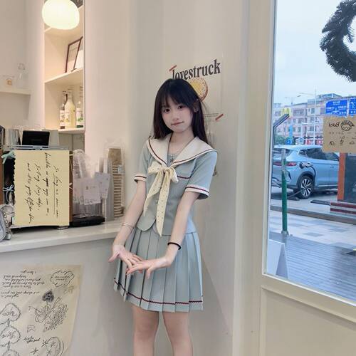 lucake小薄荷jk收腰水手服日系