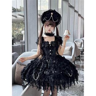 【云端雪羽】白茶少女~原创设计Lolita洋装甜美花嫁jsk吊带连衣裙