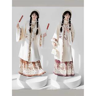 荟萃阁原创【绒绒】汉服女明制方领对襟衫马面裙加厚加绒刺绣冬款