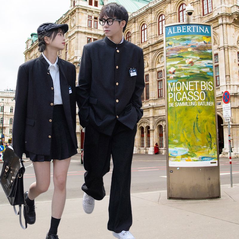 dk制服男装日系高中立领图片