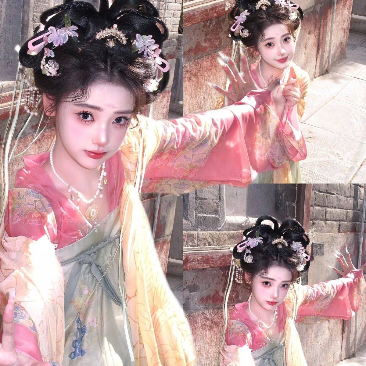 汉服女夏季改良中国风一片式襦裙小唐风粉绿2025年新款十二花神夏,模玩/动漫/周边/娃圈三坑/桌游,古风/国风套装,淘宝优惠券,粉丝福利购,淘宝优惠卷