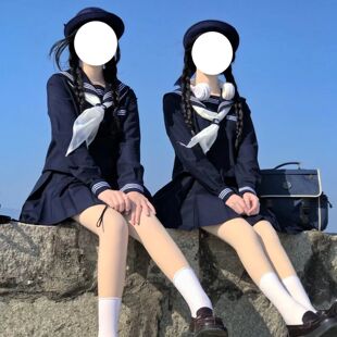 小丢家JK制服裙正统基础款全绀色三本长短袖女生学院校供春夏班服