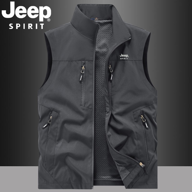 吉普夏季休闲钓鱼马甲男立领多口袋坎肩透气登山摄影速干马甲,男装,常规马甲,淘宝优惠券,粉丝福利购,淘宝优惠卷