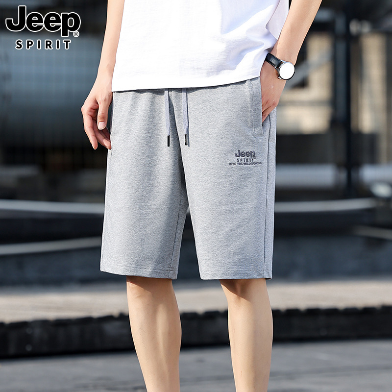 JEEP SPIRIT吉普夏季新款男士短裤运动休闲五分裤刺绣潮流短裤