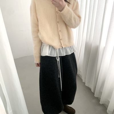 sliver-冬上新慵懒风排扣温柔显瘦保暖毛衣（含100羊毛）