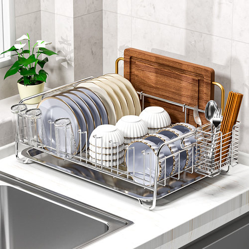 304不锈钢碗碟收纳架沥水篮