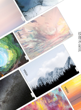 纹理水彩笔记本贴膜适用联想YOGAPRO14S小新Pro14IMH9 16s IdeaPad15alc7 ThinkBook14G6+15G3 V14G2电脑贴纸