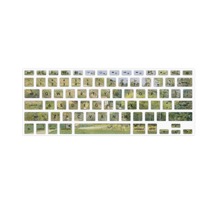 适用苹果笔记本彩绘硅胶键盘膜卡通可爱动漫二次元油画防尘膜MacBookAir13Pro15 A2681 2485 2442 2337 2338