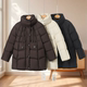 专柜2999 防风立领面包羽绒服537 松紧束口插肩袖 栗 冬装
