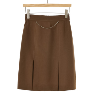 新款 夏季 纯色微A职业风后拉链半身裙411 女装 丽X