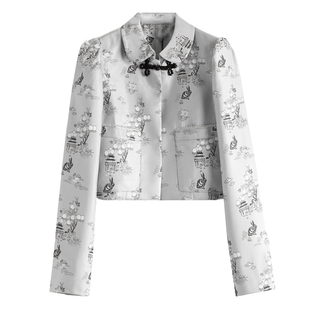 袖 口开叉串珠盘扣复古织锦短DY601 秋季 女 专柜1499 新款 帝