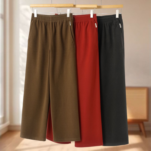 专柜569 30%粘胶纤维【熠】冬装 高腰松紧垂坠感运动直筒裤109