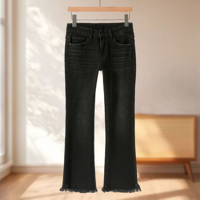 【MI】裤脚有毛边简约气质微喇牛仔裤918~2025秋季新款女装