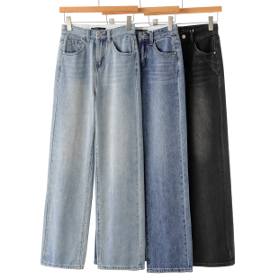 垂感含再生纤维素纤维牛仔拖地裤 秋装 006 兰 专柜439