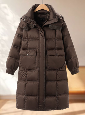专柜2699【莫Y】冬装 连帽可拆卸通勤气质长款羽绒服663