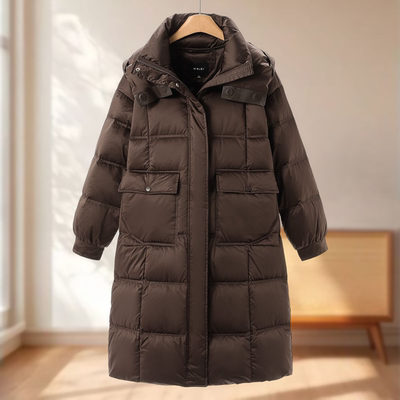专柜2699【莫Y】冬装 连帽可拆卸通勤气质长款羽绒服663