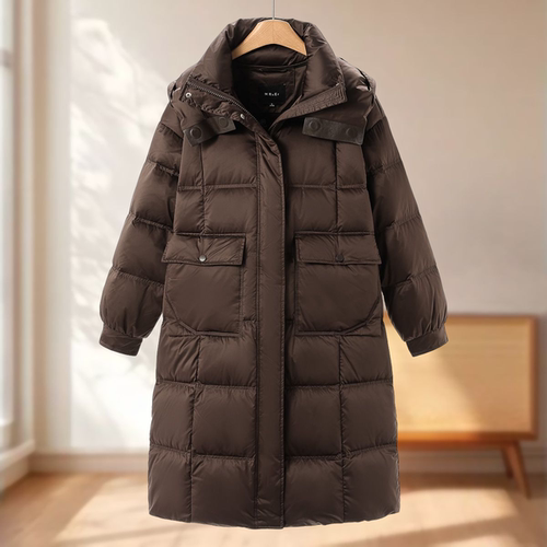 专柜2699【莫Y】冬装 连帽可拆卸通勤气质长款羽绒服663