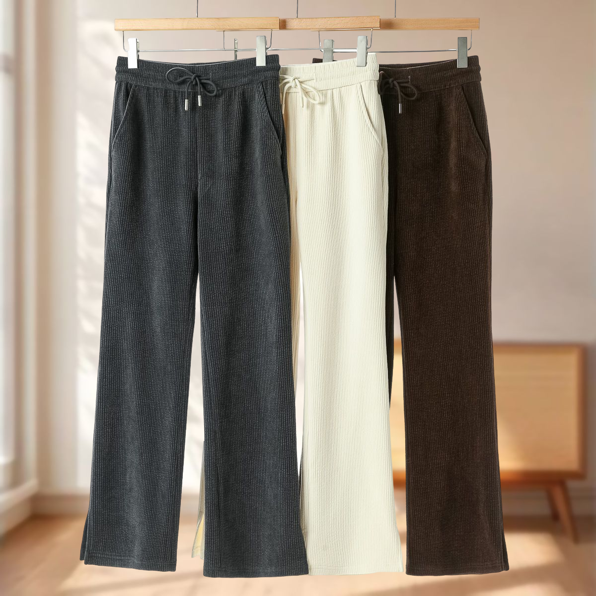 专柜599【兹】冬装 松紧系带开叉松紧灯芯绒微喇裤136,女装/女士精品,休闲裤,淘宝优惠券,粉丝福利购,淘宝优惠卷