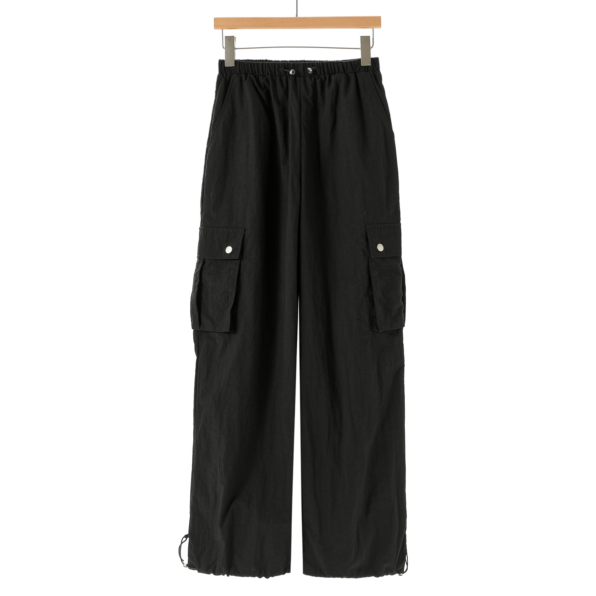 专柜499 100锦纶【兰】 松紧抽绳阔腿裤高腰束脚工装裤068~秋季新