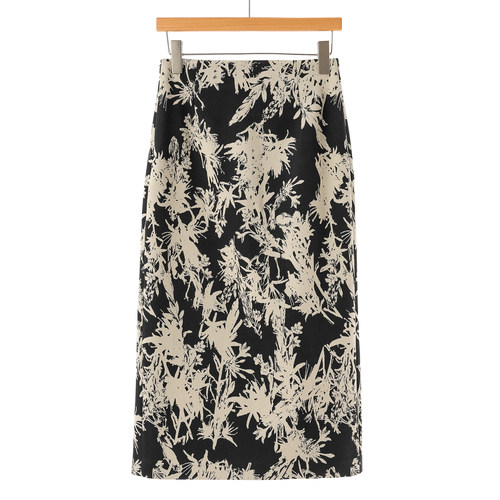 专柜698【QS】 高腰H型开叉过膝一步半身裙306~秋季新款女装