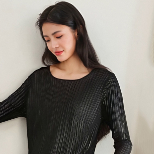 70%再生纤维素纤维 秋季 兰 032 新 开叉斜边镂空针织衫 专柜369