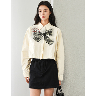 43%锦纶 秋季 兰 外套060 棉质翻领单排扣字母刺绣短款 专柜539