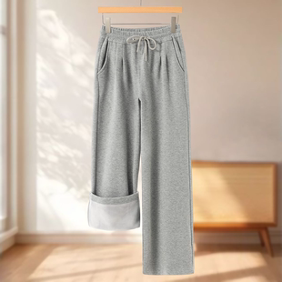 专柜439【兰】冬装 系带高腰加绒保暖松紧阔腿裤900