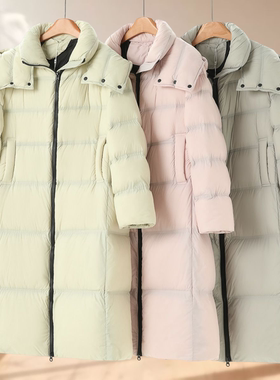 专柜2988【申】冬装 罗纹束口袖脱卸帽泡芙过膝羽绒服930