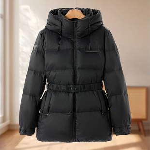 连帽带抽绳立领拉链款 冬装 羽绒服619弜 木X 专柜1599过