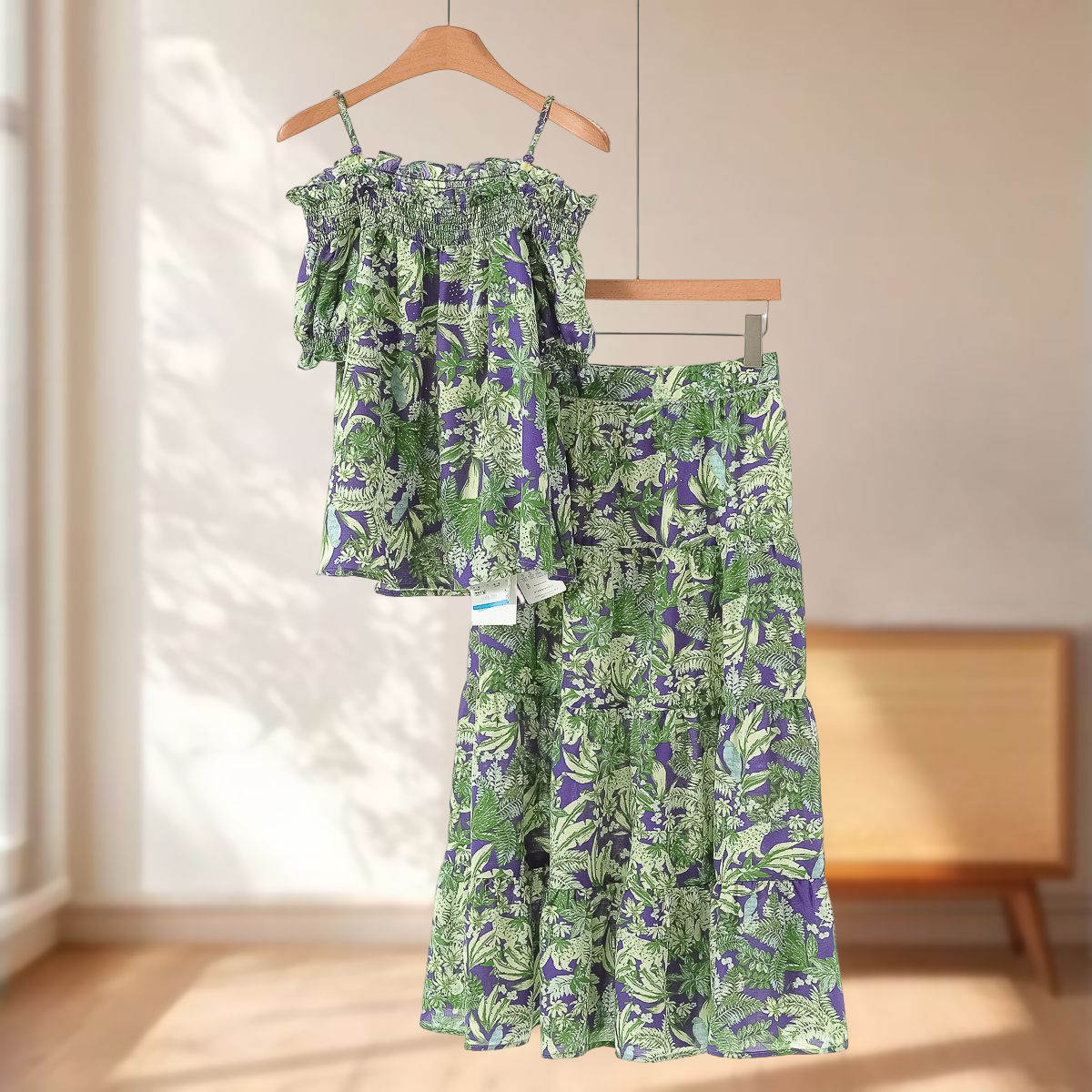 专柜【蕾】秋装 吊带一字领小衫+串珠半身裙印花套装176,女装/女士精品,时尚套装,淘宝优惠券,粉丝福利购,淘宝优惠卷