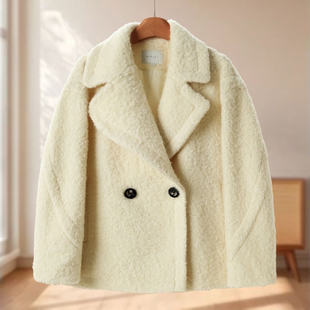 绵羊毛 冬装 马海毛 莫Y 轻奢圈圈呢外套763 羊驼毛 专柜2399