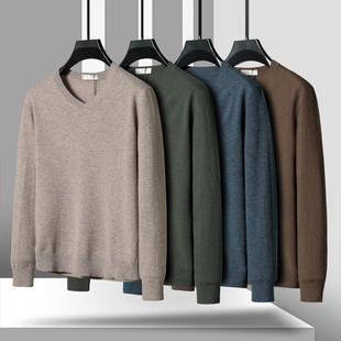 冬装 冰 不挑年龄多色可选绵羊毛V领毛衣032 10%山羊绒 男装