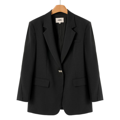 专柜898【QS】 暗扣宽松垂感开叉西装外套014~秋季新款女装