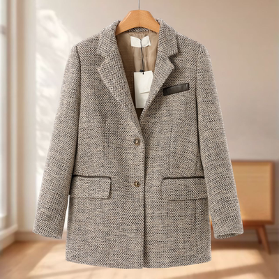 专柜1199【文】冬装 含再生纤维素纤维粗花呢西装外套270