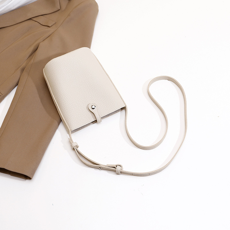 可双面背韩版真皮质感软皮斜挎小包包2024新款百搭水桶包女手机包