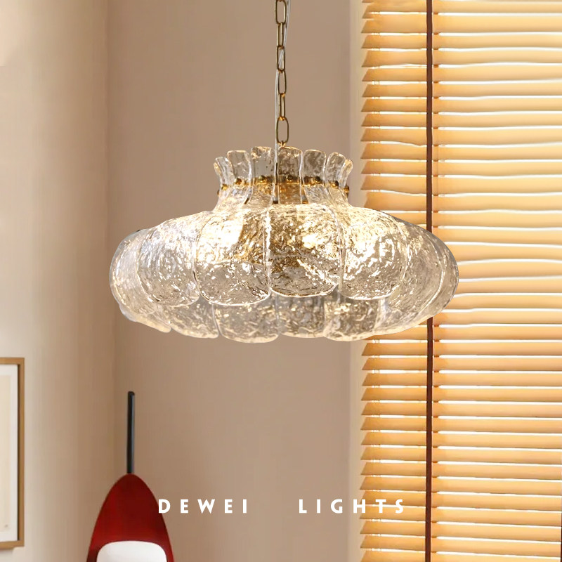 玻璃冰融吊灯法式餐厅卧室吊灯水晶餐桌饭厅灯艺术设计师吊灯