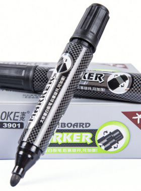 宝克BAOKE文具  MP3901可加墨水白板笔黑色红色办公用笔12支盒装