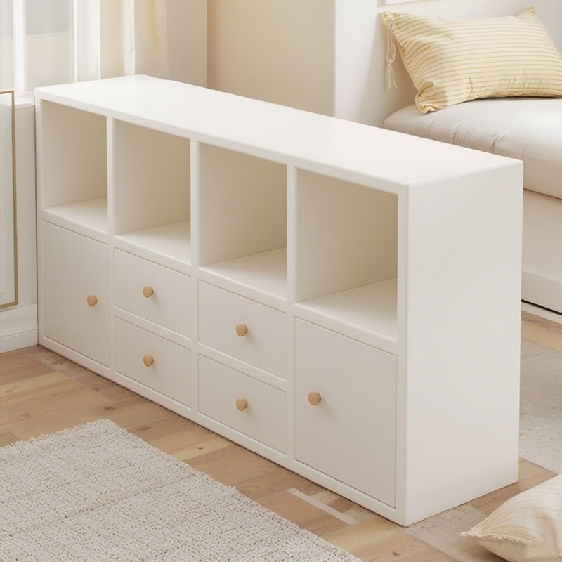 收纳柜实木d书柜收纳柜一体靠墙客厅墙边隔断床边矮柜幼儿园飘窗