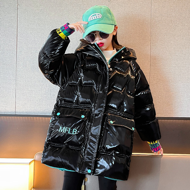 魔法蜡笔女童潮流亮面棉衣