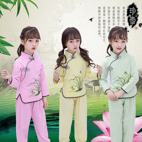 纯棉小姐服演出中大童民国长裤