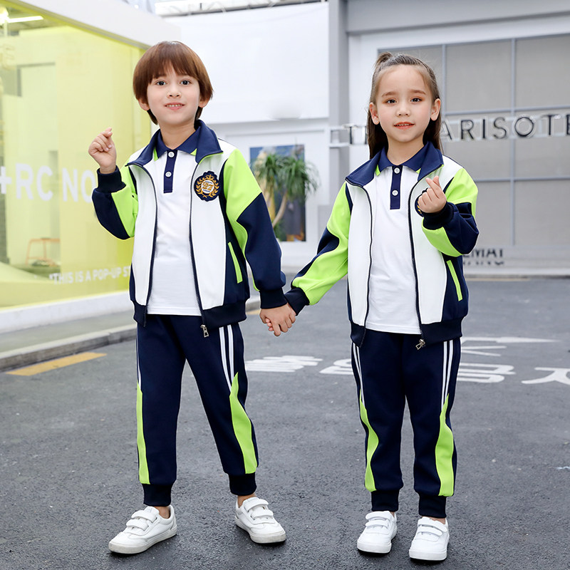 校服春秋装小学生男女童运动会演出服装学院班服幼儿园园服三件套怎么看?
