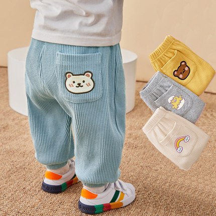 Baby Spring and Autumn Large Pp Pants Infant Pure Cotton Long Pants for Boys and Girls Newborn Toddlers Autumn and Winter Fleece-Lined Thickened Casual Pants