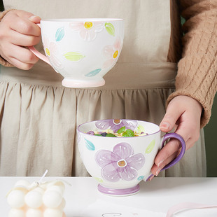 亿嘉早餐杯陶瓷马克杯子高颜值牛奶燕麦杯可微波炉加热水杯咖啡杯
