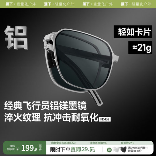 蕉下男款折叠墨镜偏光