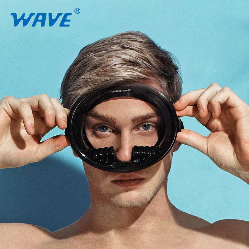 胶复古全景宽大视野潜水镜硅化钢玻璃罩防雾防水浮潜三宝面面镜